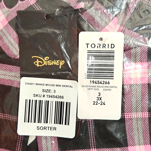 ❤️NWT VINTAGE TORRID MINNIE MOUSE PLAID MINI SKIRTALL SKIRT DISNEY - PLUS SIZE - Picture 7 of 12
